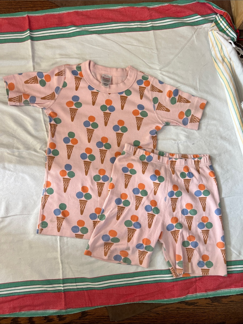 Hanna Andersson Pink Ice Cream Cone Short Sleeve Pajama Set